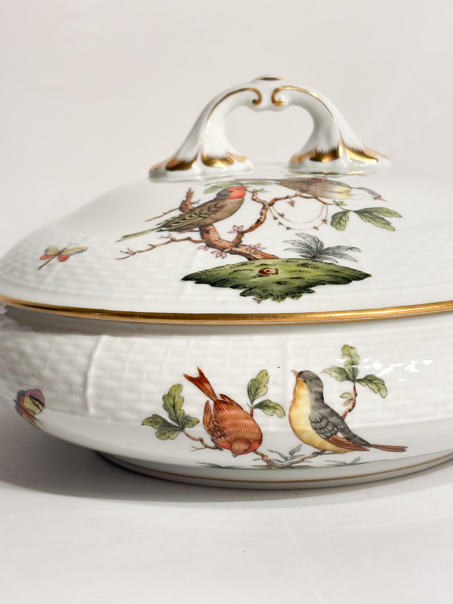 Zuppiera Centrotavola in Porcellana di Herend Rothschild Anni 70 im Angebot 5