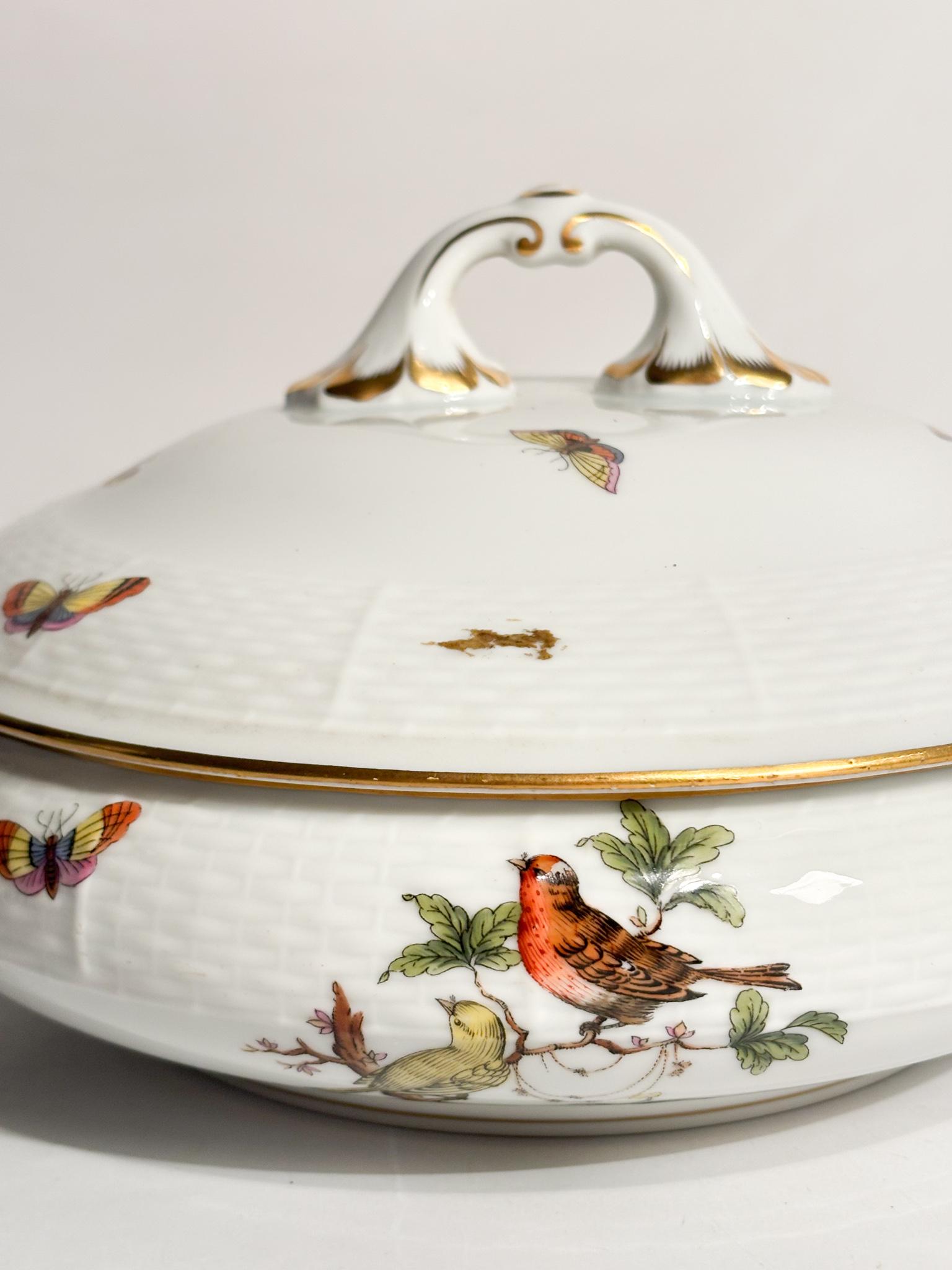 Zuppiera Centrotavola in Porcellana di Herend Rothschild Anni 70 im Angebot 6