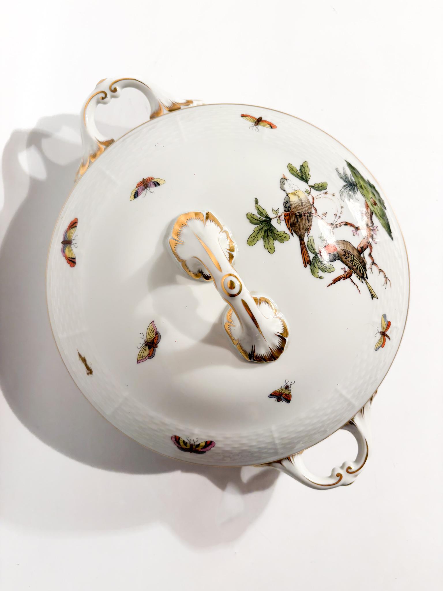 Zuppiera Centrotavola in Porcellana di Herend Rothschild Anni 70 im Angebot 7