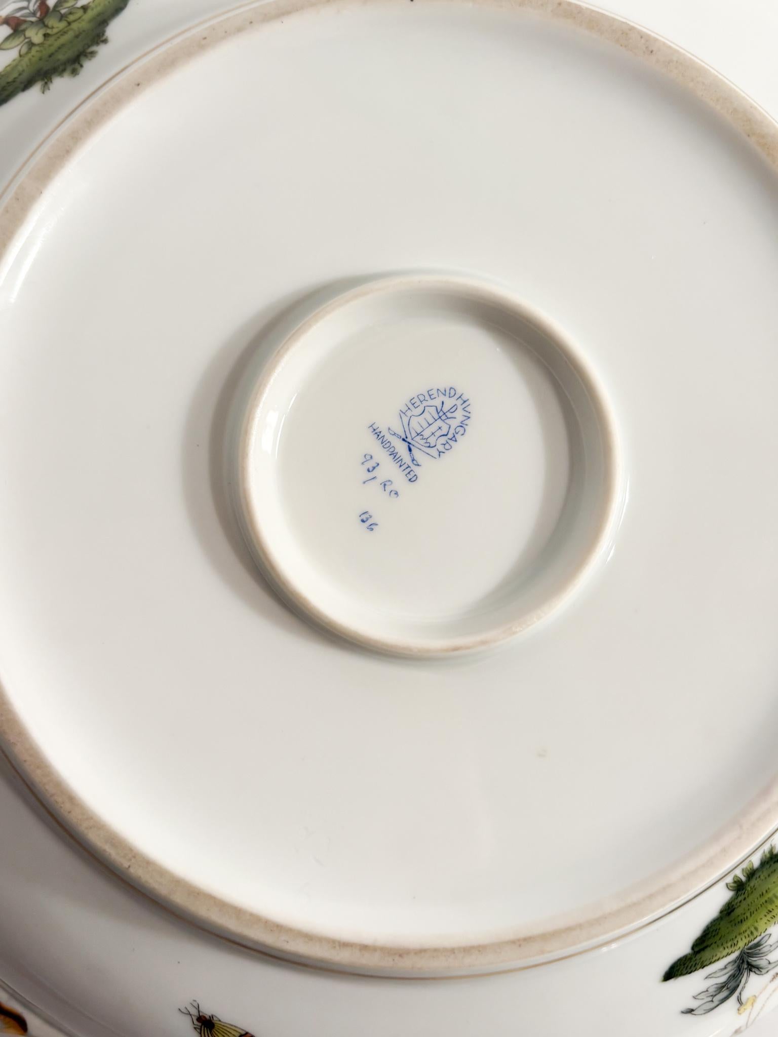 Zuppiera Centrotavola in Porcellana di Herend Rothschild Anni 70 im Angebot 8