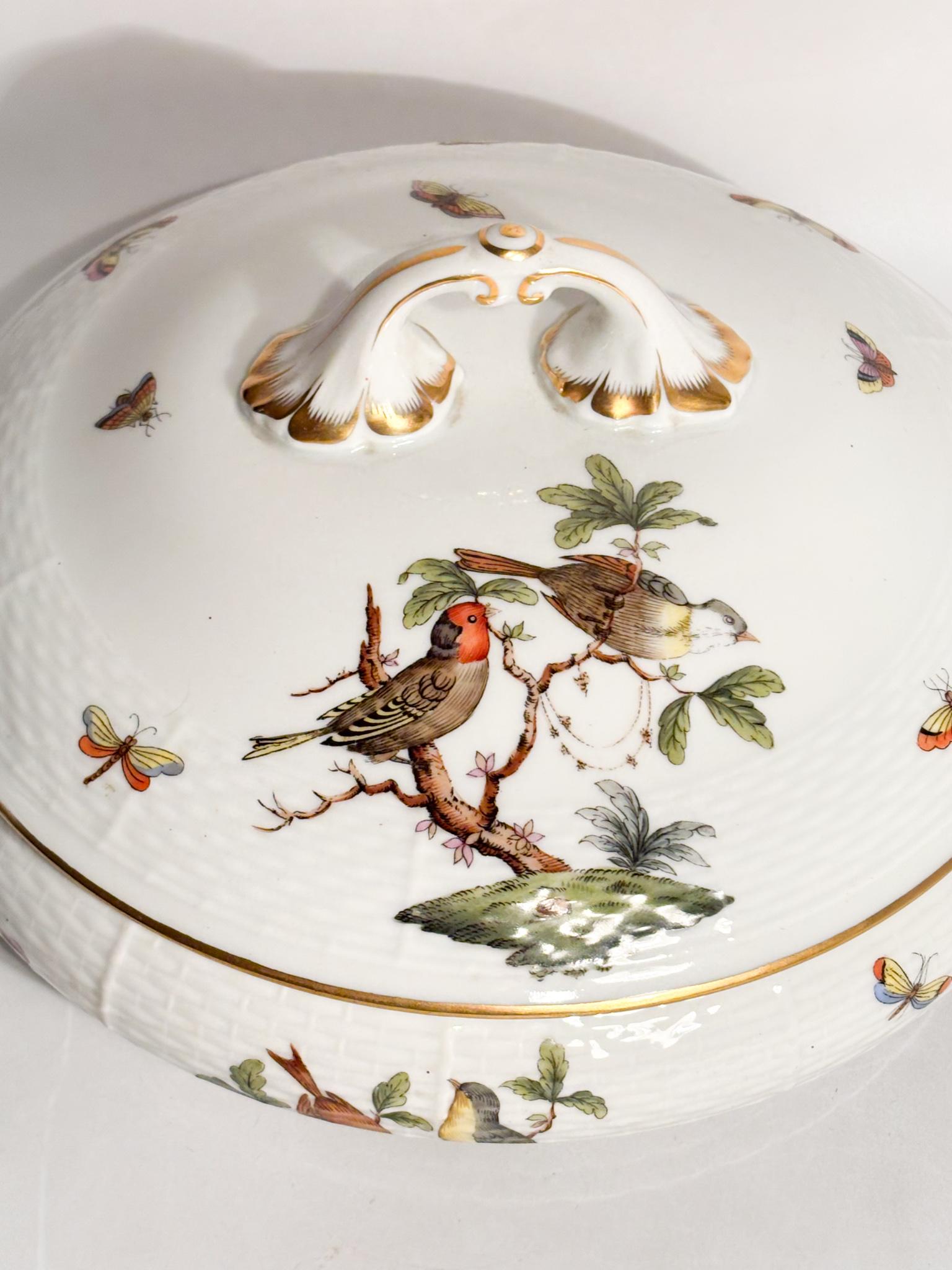 Zuppiera Centrotavola in Porcellana di Herend Rothschild Anni 70 (Ende des 20. Jahrhunderts) im Angebot