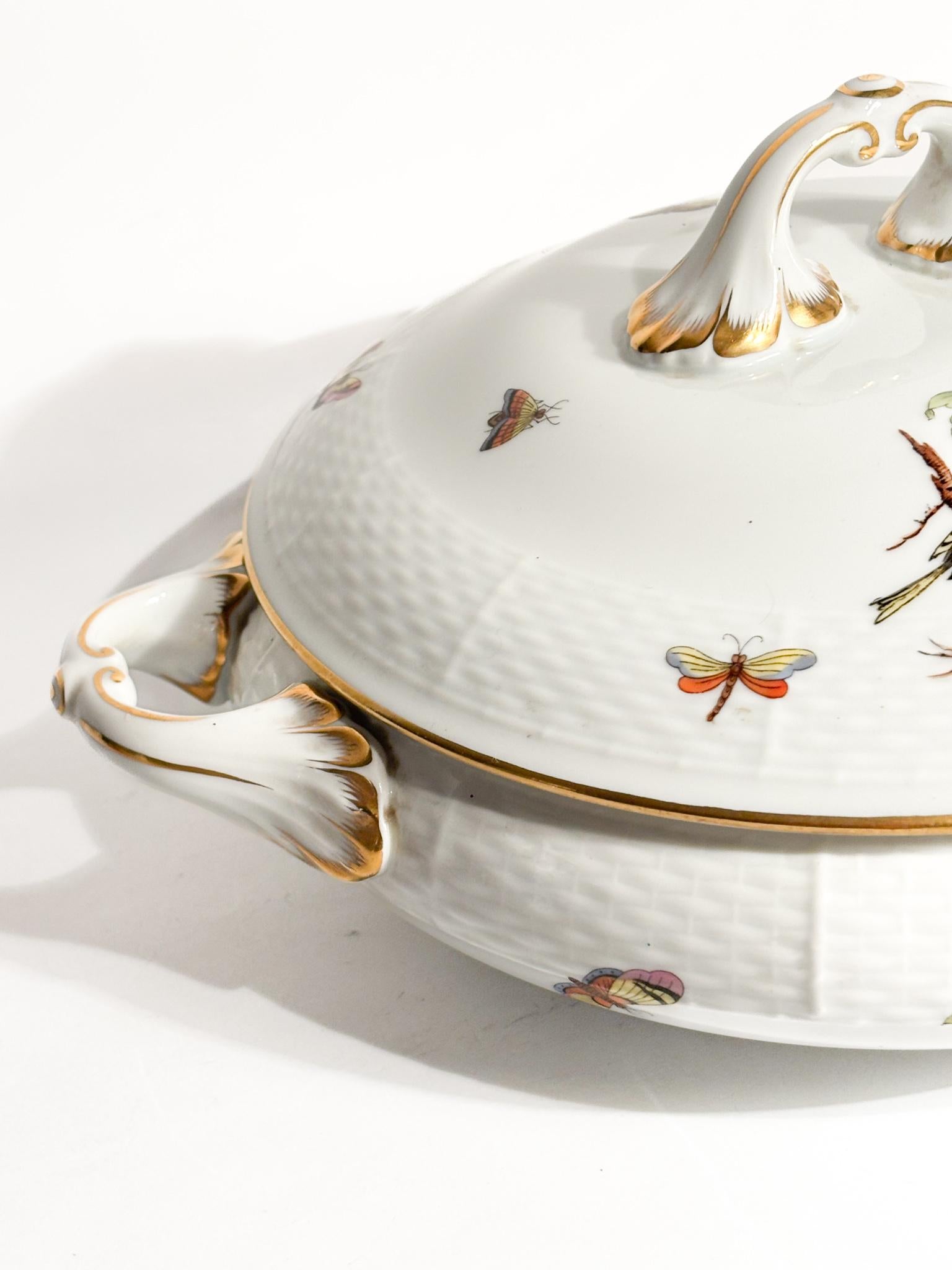 Zuppiera Centrotavola in Porcellana di Herend Rothschild Anni 70 (Porzellan) im Angebot