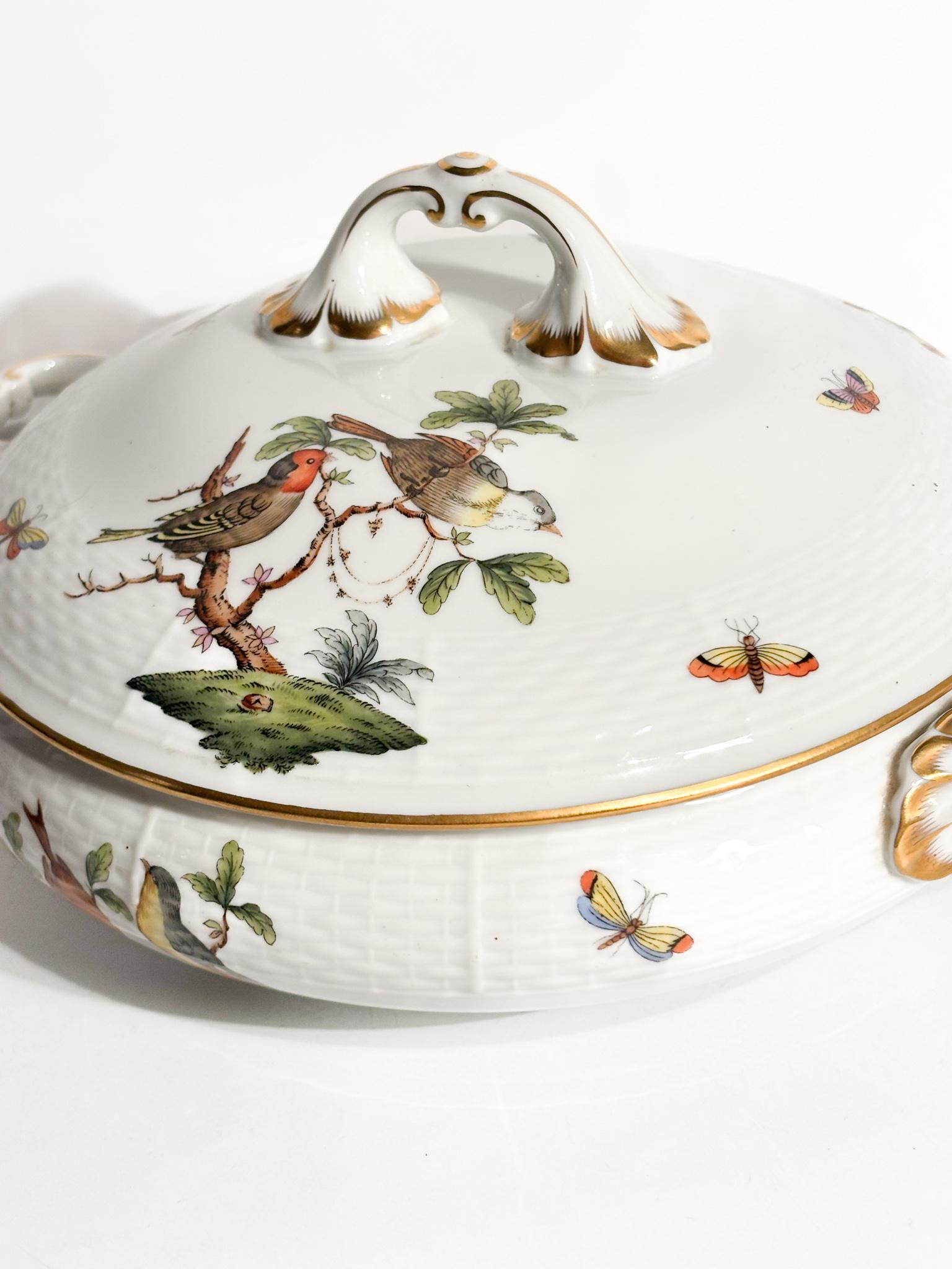 Zuppiera Centrotavola in Porcellana di Herend Rothschild Anni 70 im Angebot 1