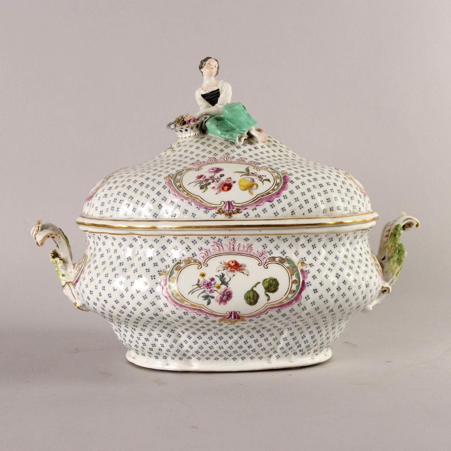 Meissen Porcelain Soup Bowl with Plate Germany Second Half of the 19th Century 8