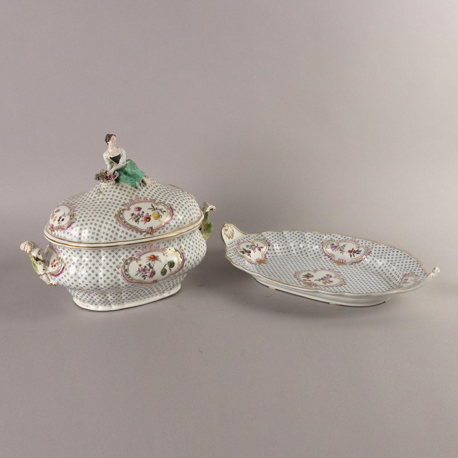 Meissen Porcelain Soup Bowl with Plate Germany Second Half of the 19th Century In Good Condition In Milano, IT