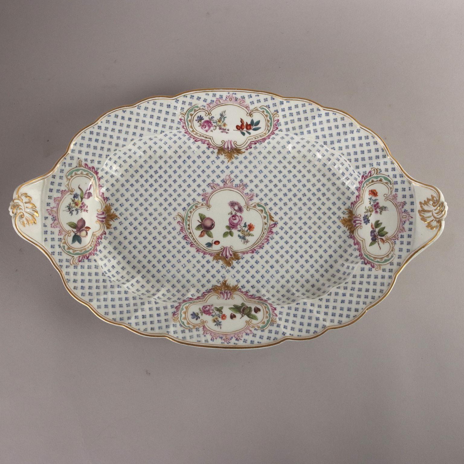 Mid-19th Century Meissen Porcelain Soup Bowl with Plate Germany Second Half of the 19th Century