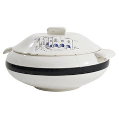 Biana Giò Ponti Ceramic Soup Bowl for Richard Ginori, made in Italy, 1935