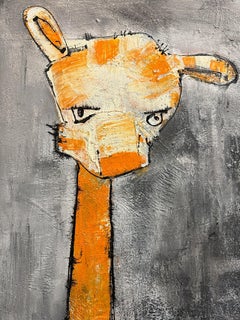 Alpaka - Lebendiges zeitgenössisches Gemälde im Cartoon-Stil von Zura