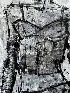 Ballerina – Figura femminile figurativa in bianco e nero in stile contemporaneo con corsetto, di Zura