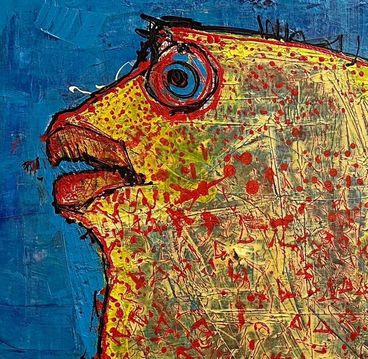 Zura: 'Puff Fish' - Original Leinwandbild, signiert Modernes Kunstwerk im Angebot 1