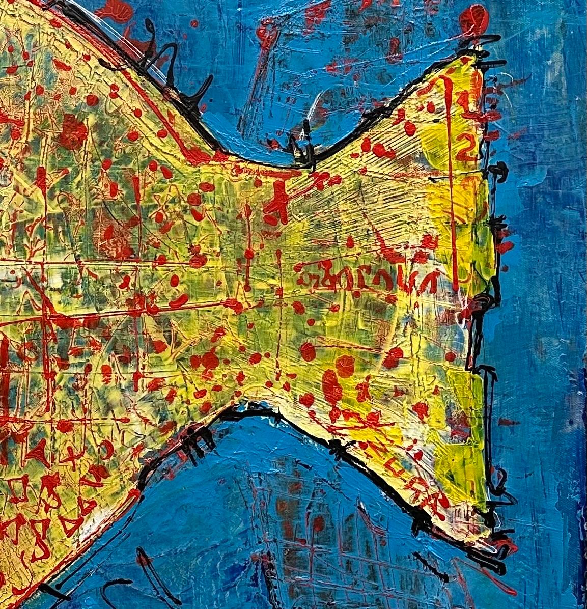 Zura: 'Puff Fish' - Original Leinwandbild, signiert Modernes Kunstwerk im Angebot 2