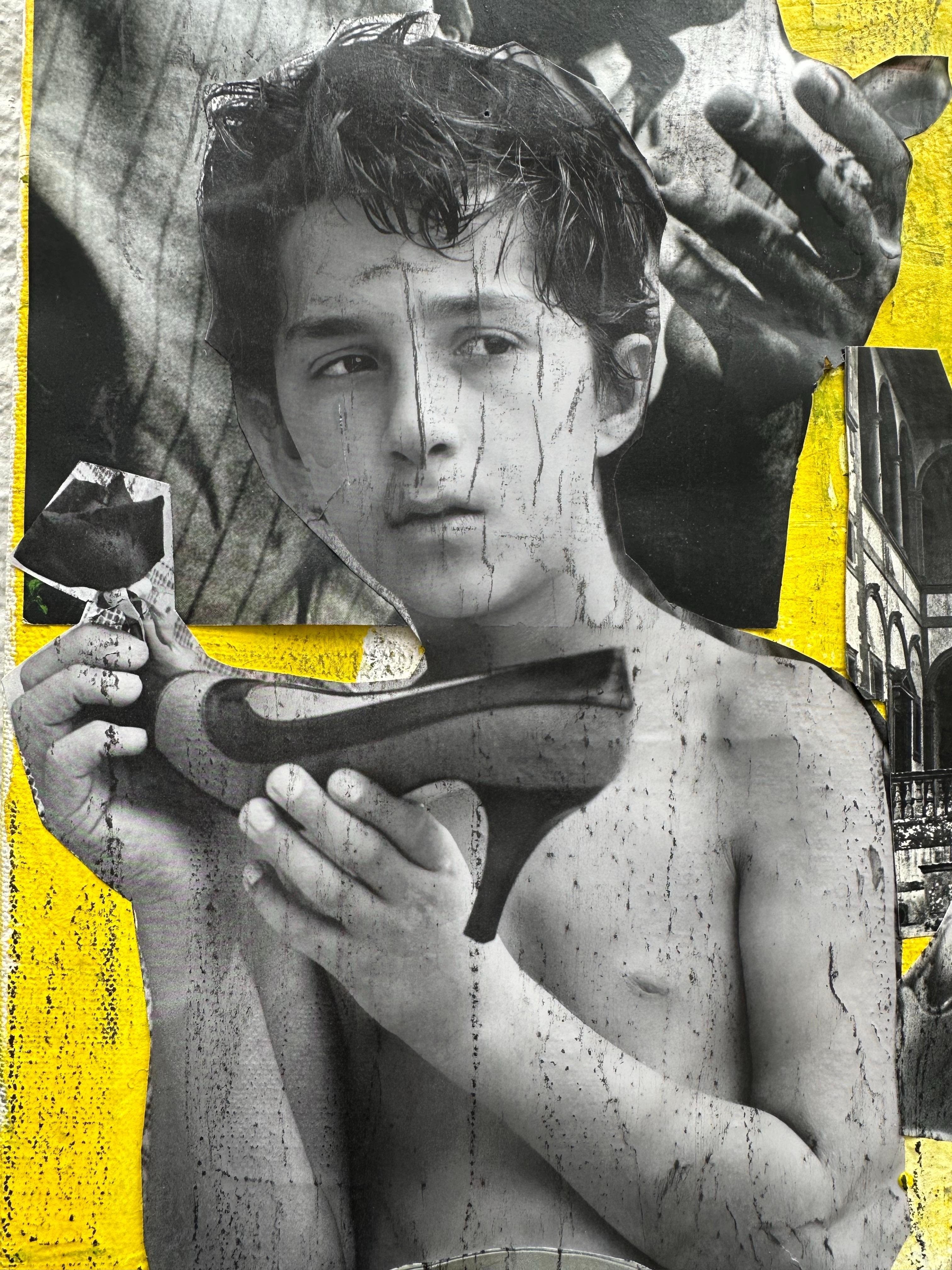 Zura – Traveling Florence, 2025, Mixed Media Collage on Canvas For Sale 10