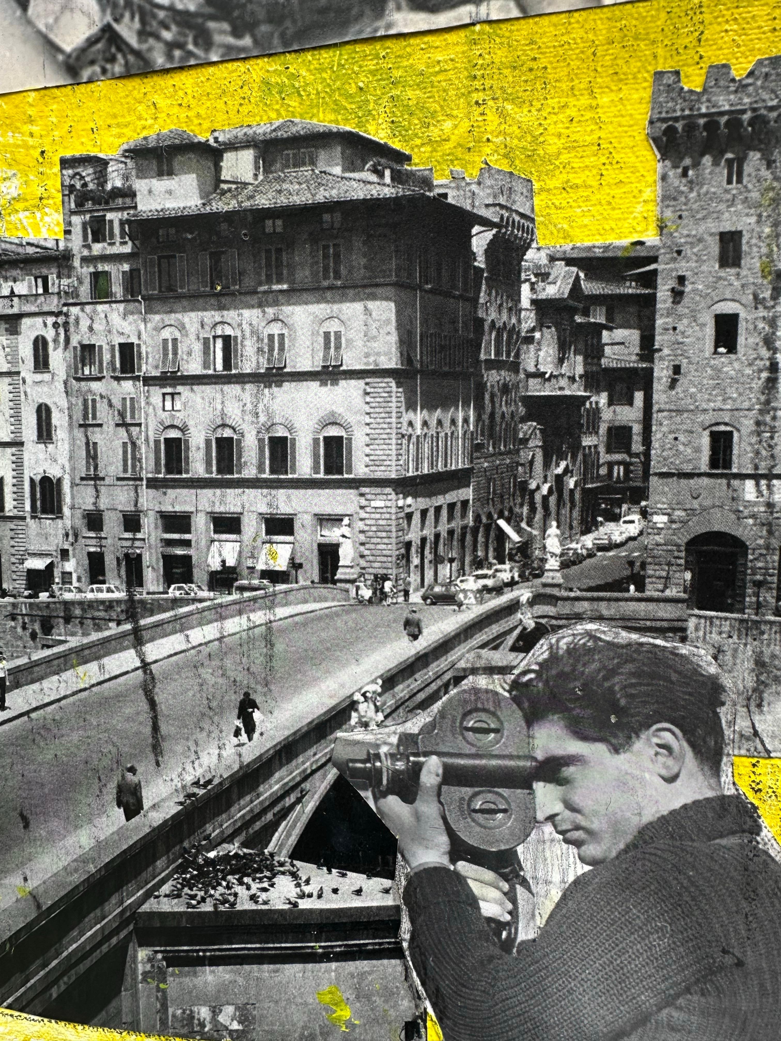 Zura – Traveling Florence, 2025, Mixed Media Collage on Canvas For Sale 2