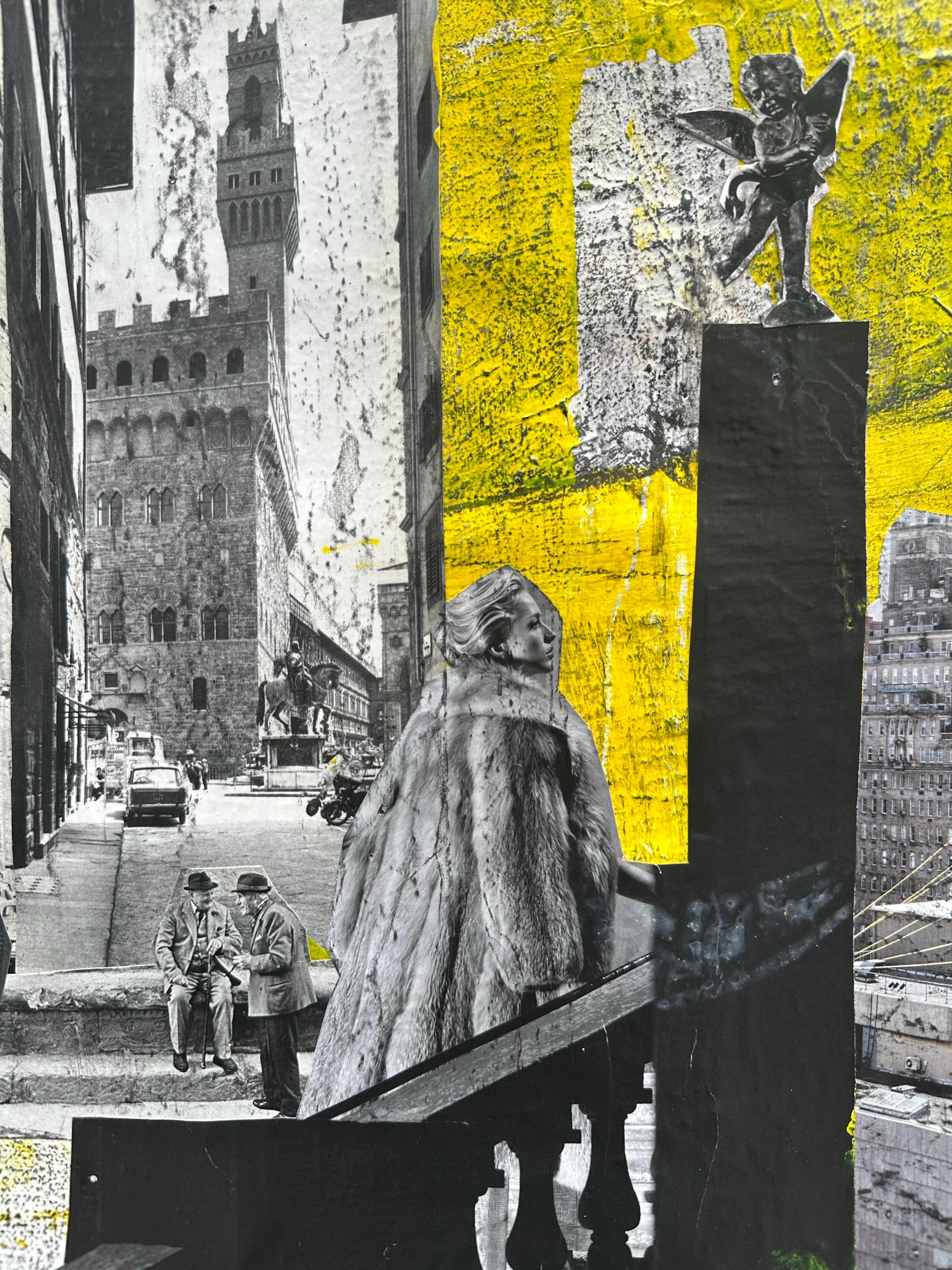 Zura – Traveling Florence, 2025, Mixed Media Collage on Canvas For Sale 7