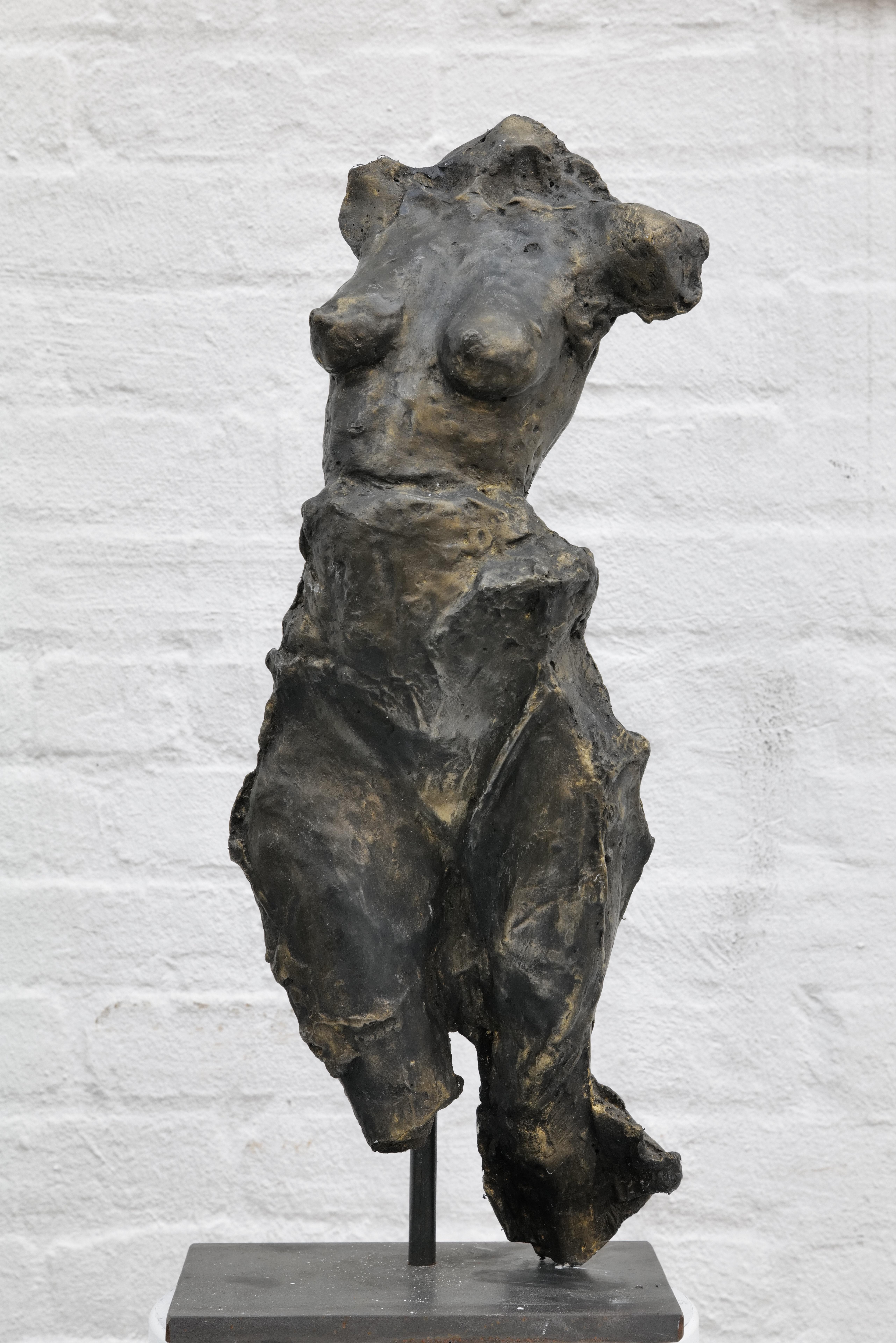 Female Torso in Bronze Finish - Contemporary Figurative Sculpture by Zura