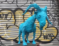 Zura, “Blue Goat” – Life-Size Outdoor & Indoor Goat Sculpture in Resin or Bronze