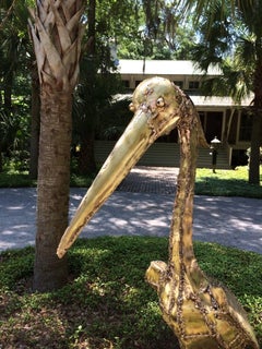 Zura “Blue Heron” Life-Size Brass Bird Sculpture, 2015 (Outdoor & Indoor)