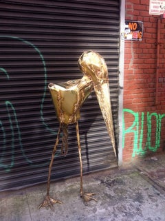 Zura “Blue Heron” Life-Size Brass Bird Sculpture, 2015 (Outdoor & Indoor)
