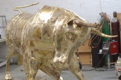 Zura, “Bull”, 2011 Monumental Brass Sculpture – Large-Scale Bull