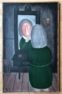 My Granny Polli, Oil on Canvas Portrait, Signed, Modern, 1990