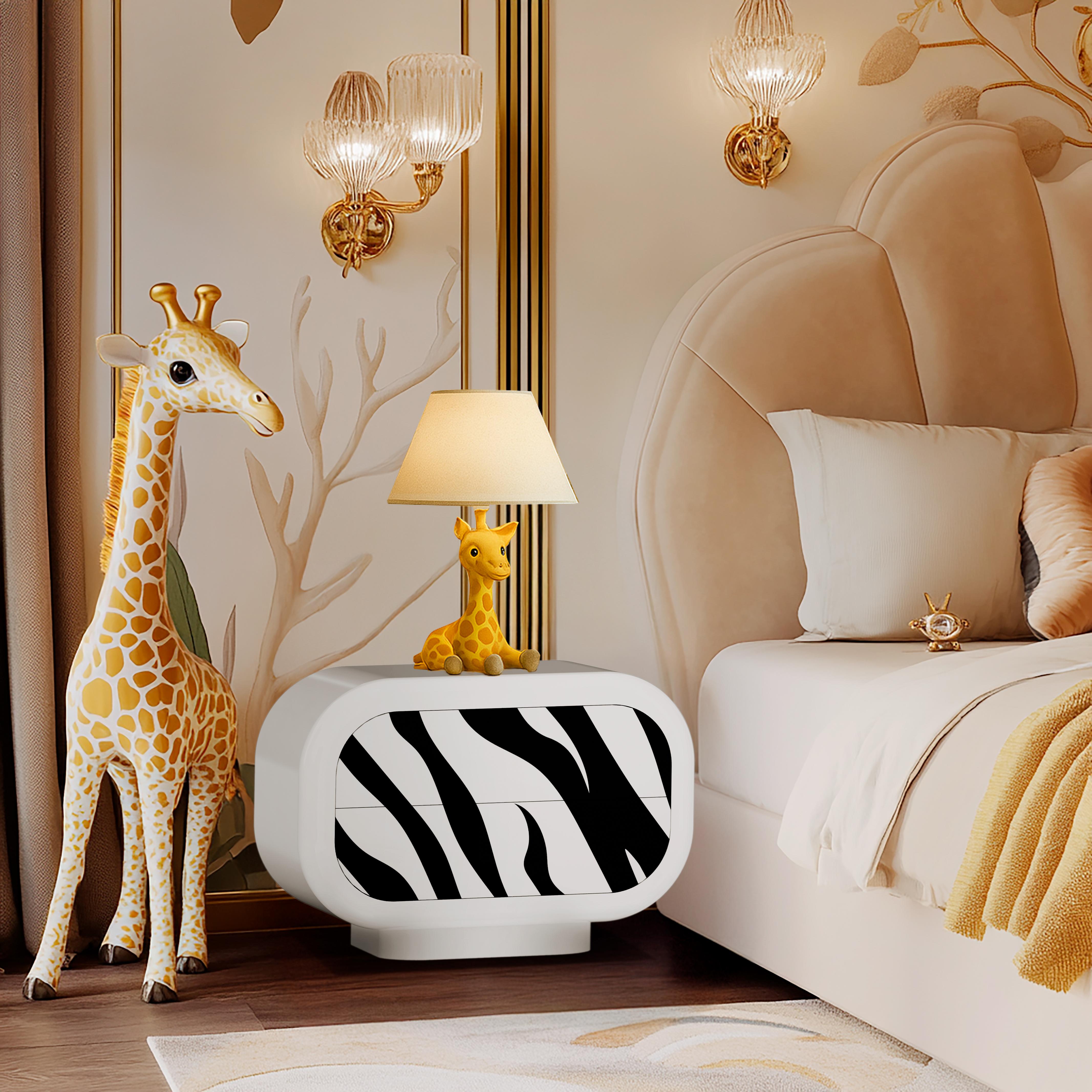 Tissu Lit Zuri - Lit de luxe pour enfants inspiré du zèbre, entièrement recouvert de velours en vente