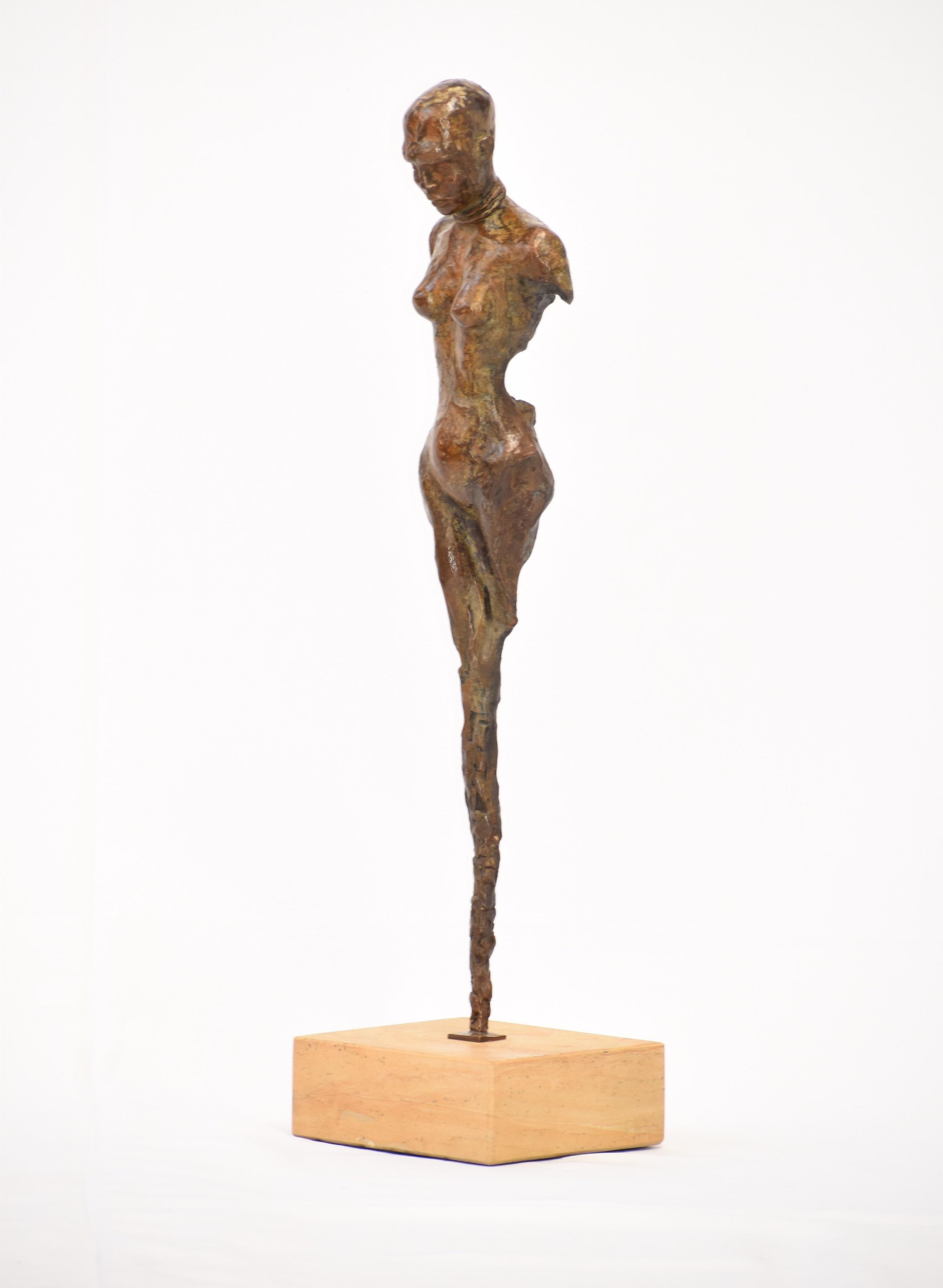 Sudafricano Zuri - Giovane donna, nudo astratto in bronzo - Scultura africana in vendita