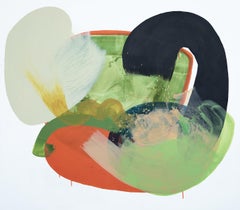 Sin título. Pintura abstracta contemporánea de gran formato, colorida, arte joven polaco