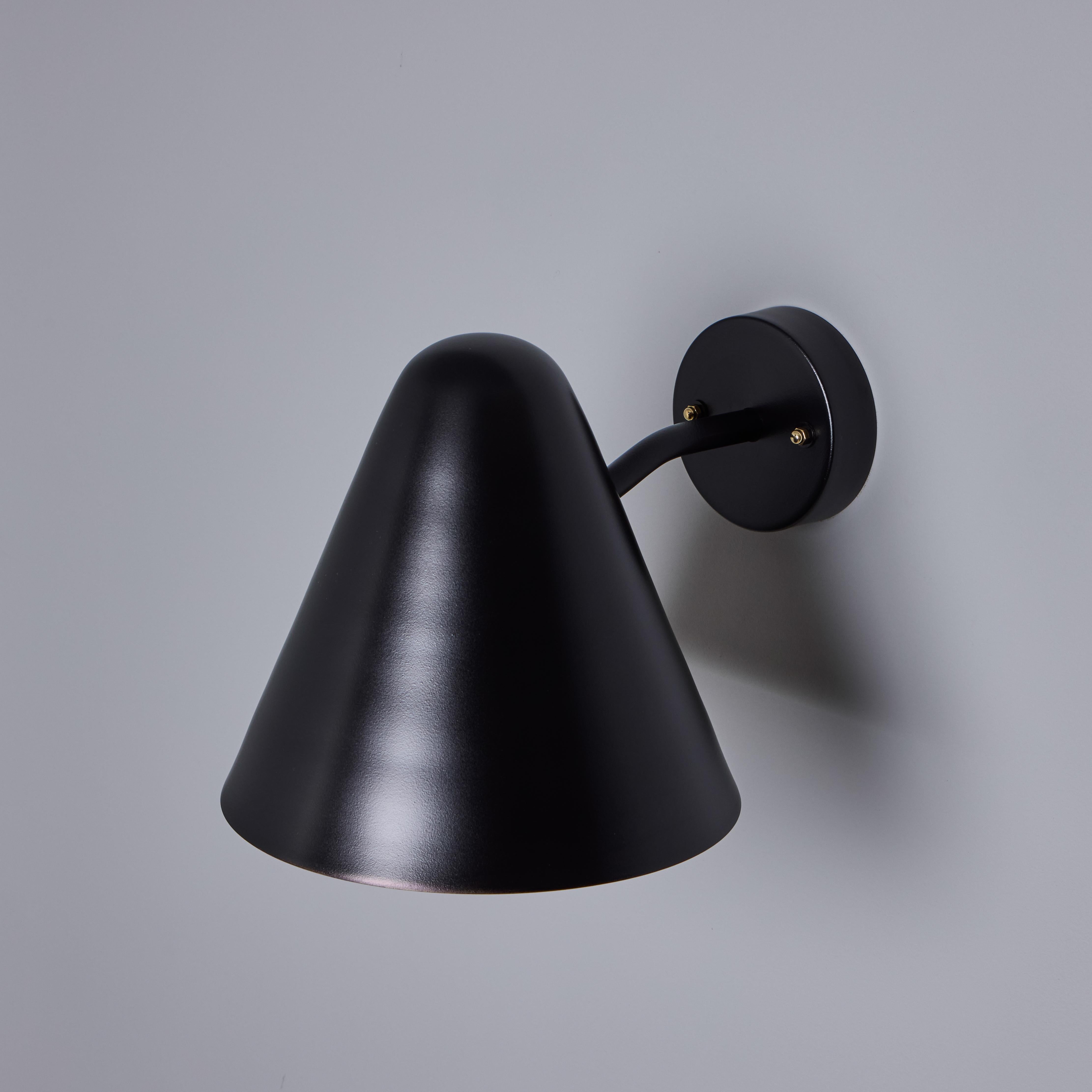 'ZuZu' Black Painted Brass Wall Sconce in the Style of Jacques Biny For Sale 12