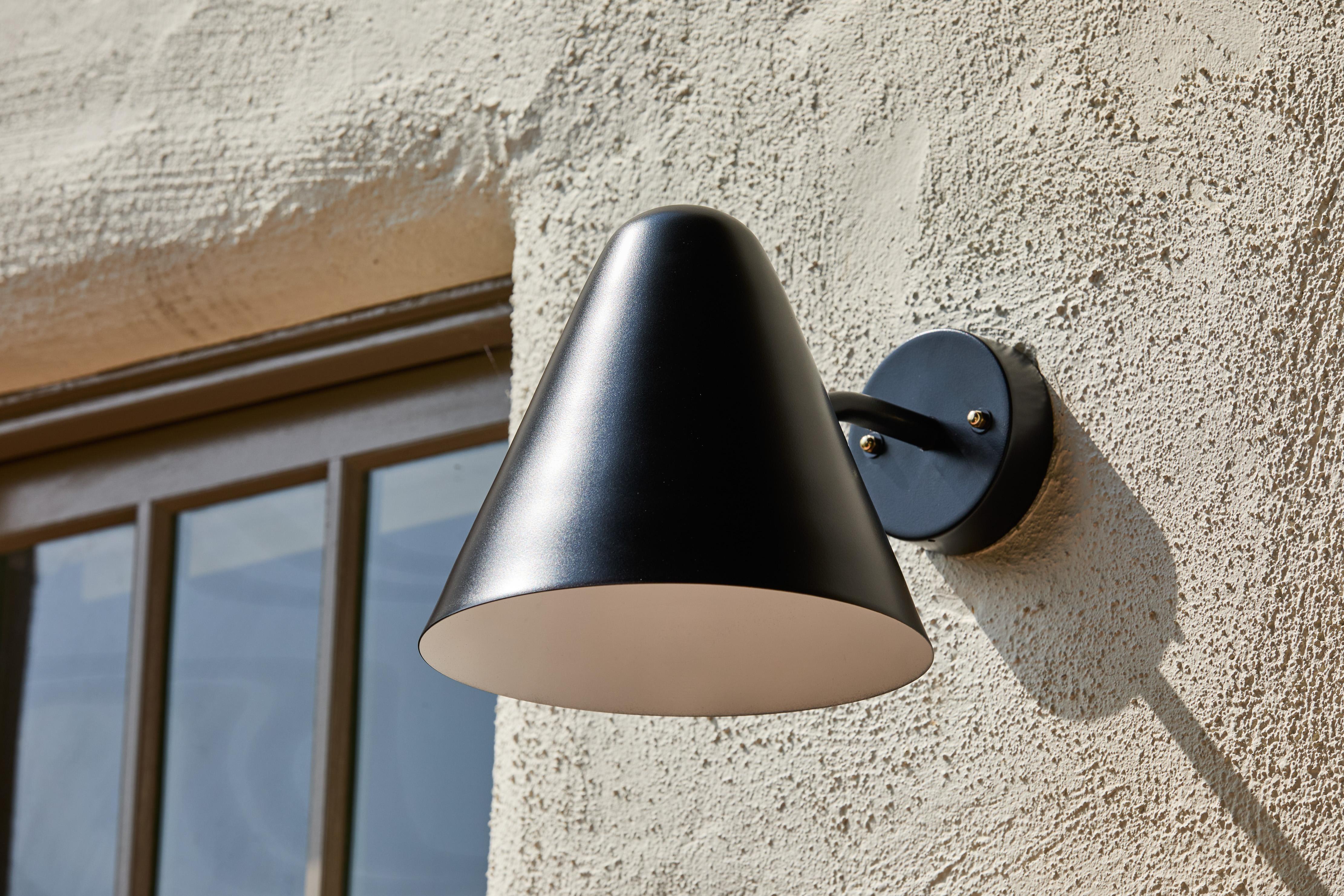 'ZuZu' Black Painted Brass Wall Sconce in the Style of Jacques Biny In New Condition For Sale In Glendale, CA