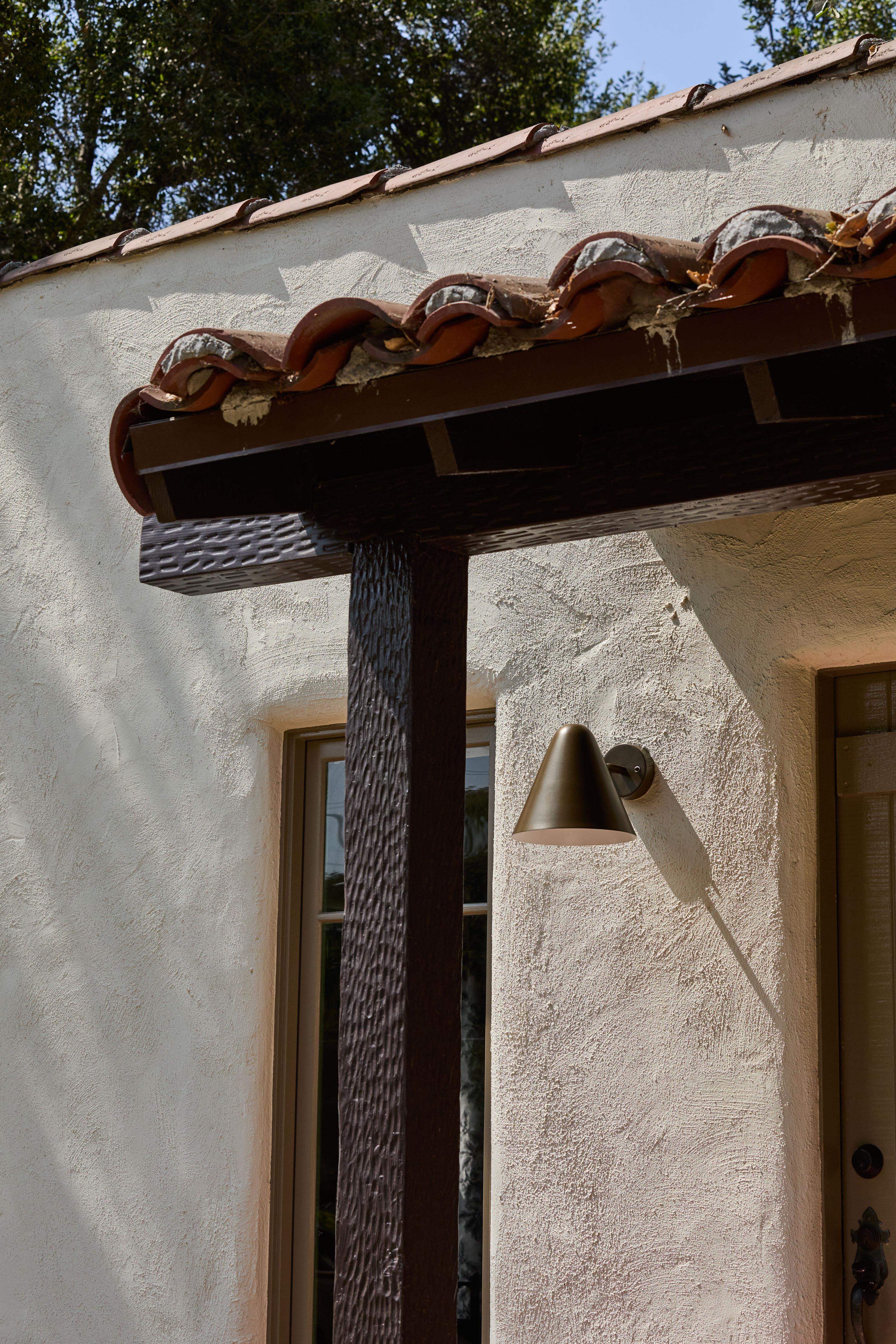 Mid-Century Modern 'ZuZu' Brown Painted Brass Wall Sconce in the Style of Jacques Biny For Sale