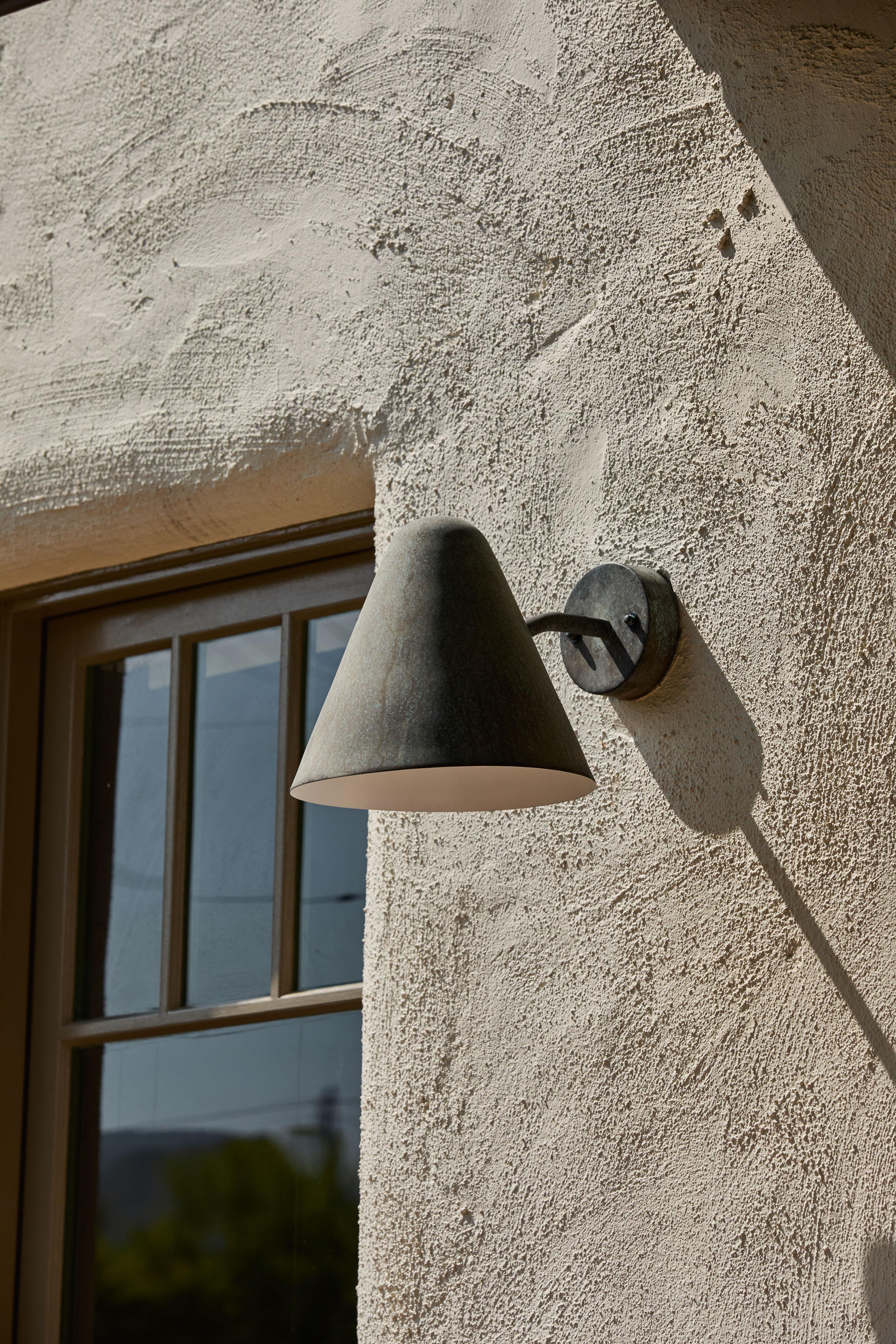 American 'ZuZu' Darkly Patinated Brass Wall Sconce in the Style of Jacques Biny For Sale