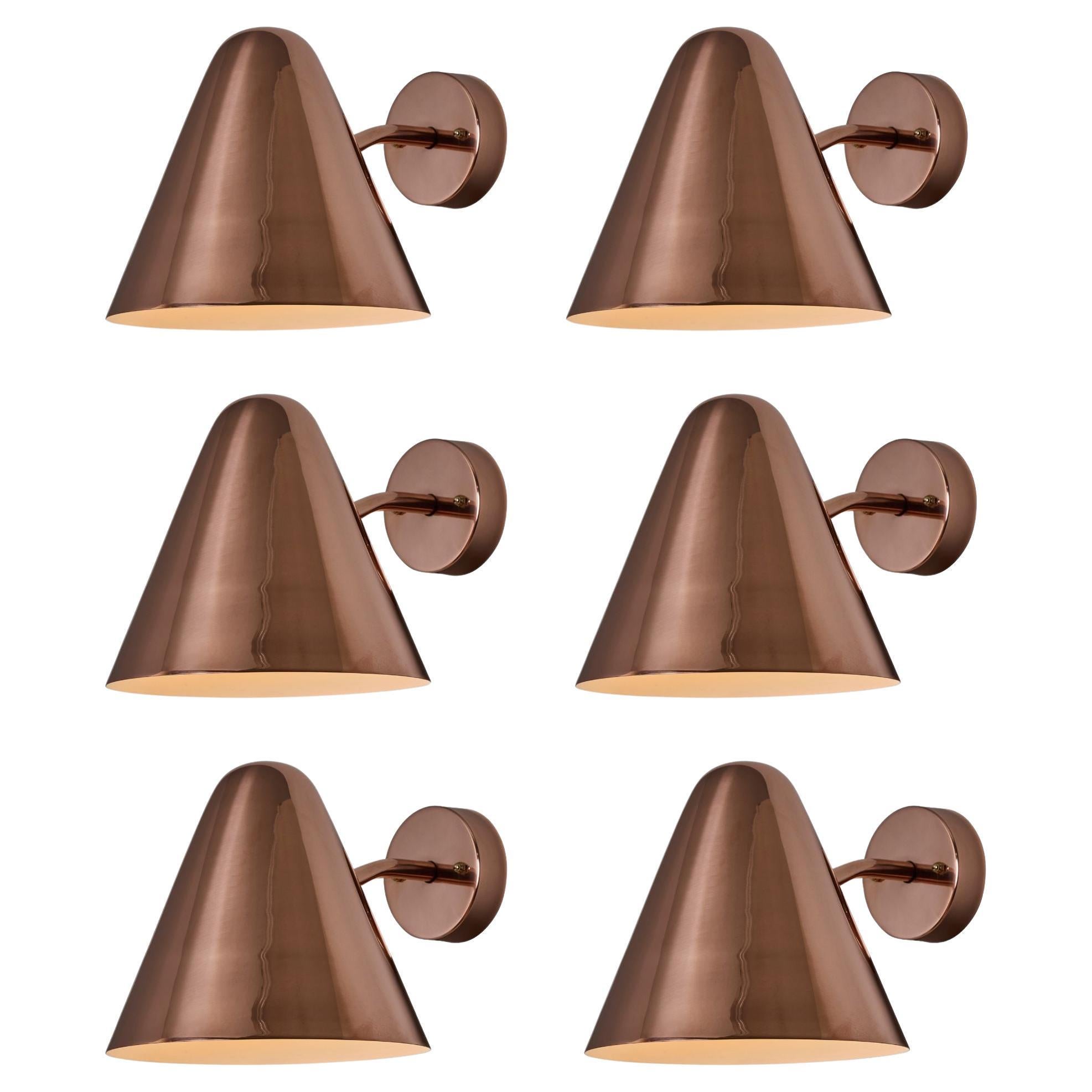 Aplique de pared de cobre pulido "ZuZu" al estilo de Jacques Biny