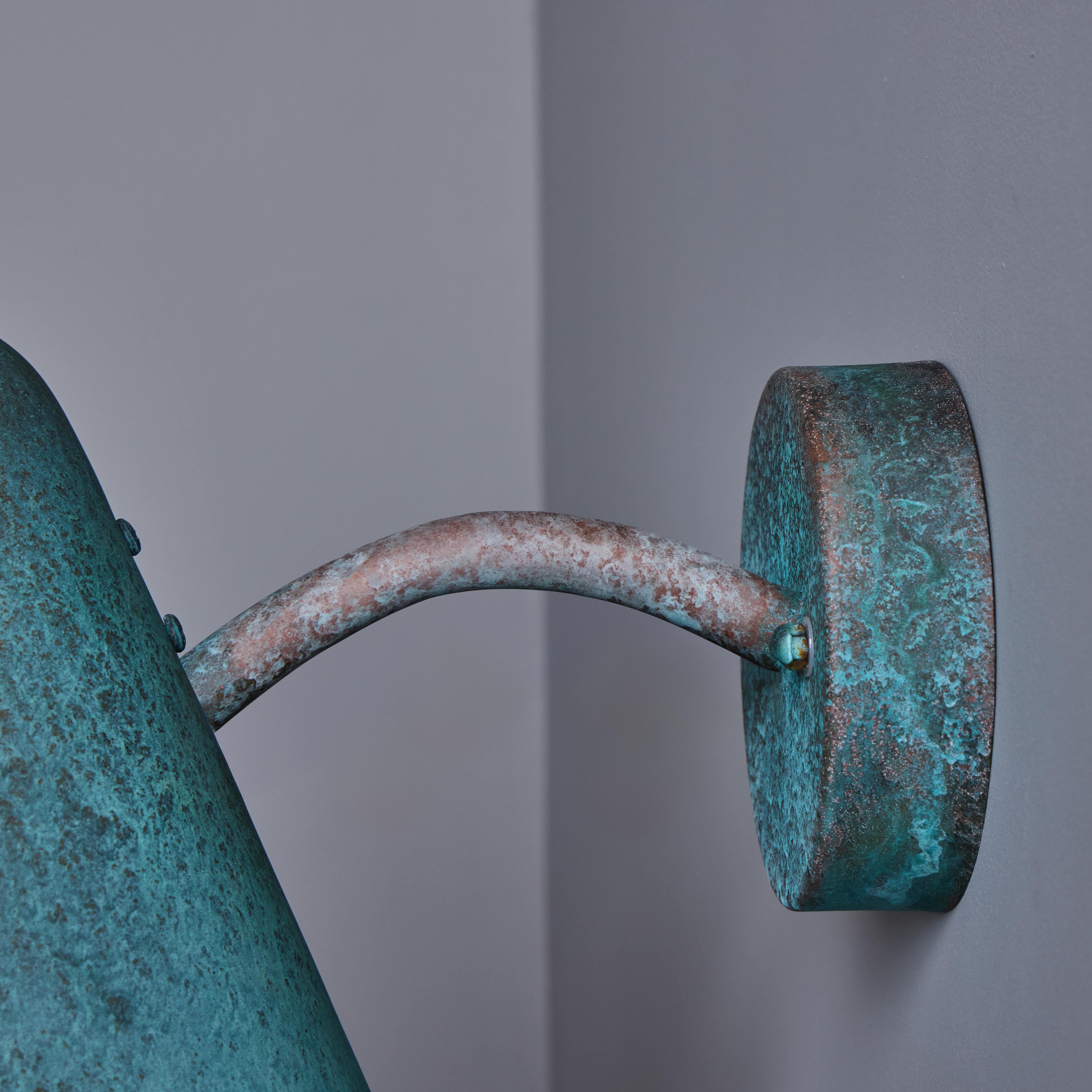 'ZuZu' Verdigris Patinated Brass Wall Sconce in the Style of Jacques Biny For Sale 6