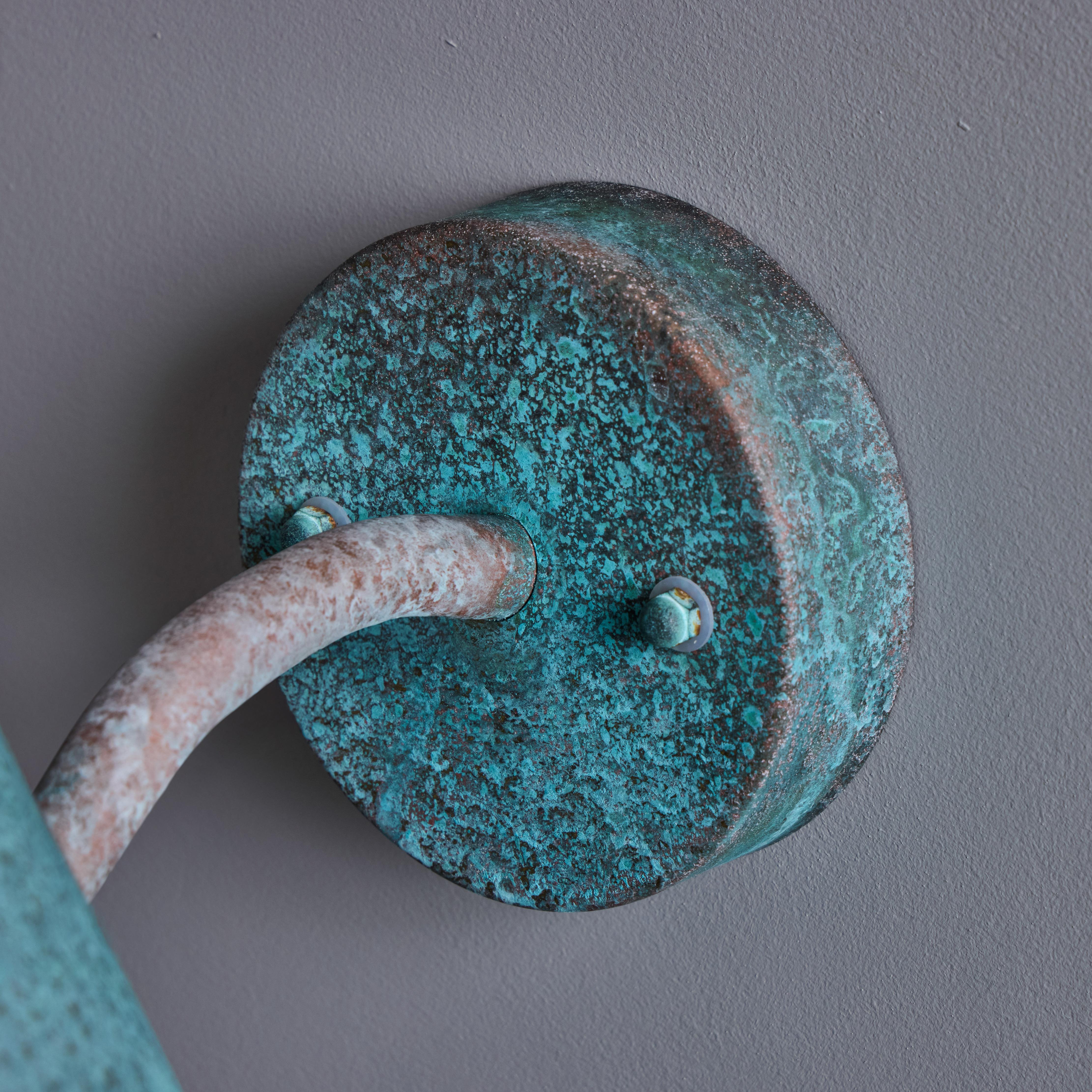 'ZuZu' Verdigris Patinated Brass Wall Sconce in the Style of Jacques Biny For Sale 7