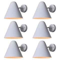 'ZuZu' White Painted Brass Wall Sconce in the Style of Jacques Biny