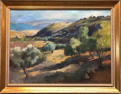 Hungarian Israeli Large  Landscape Painting of Judean Hills, Jerusalem, Israel