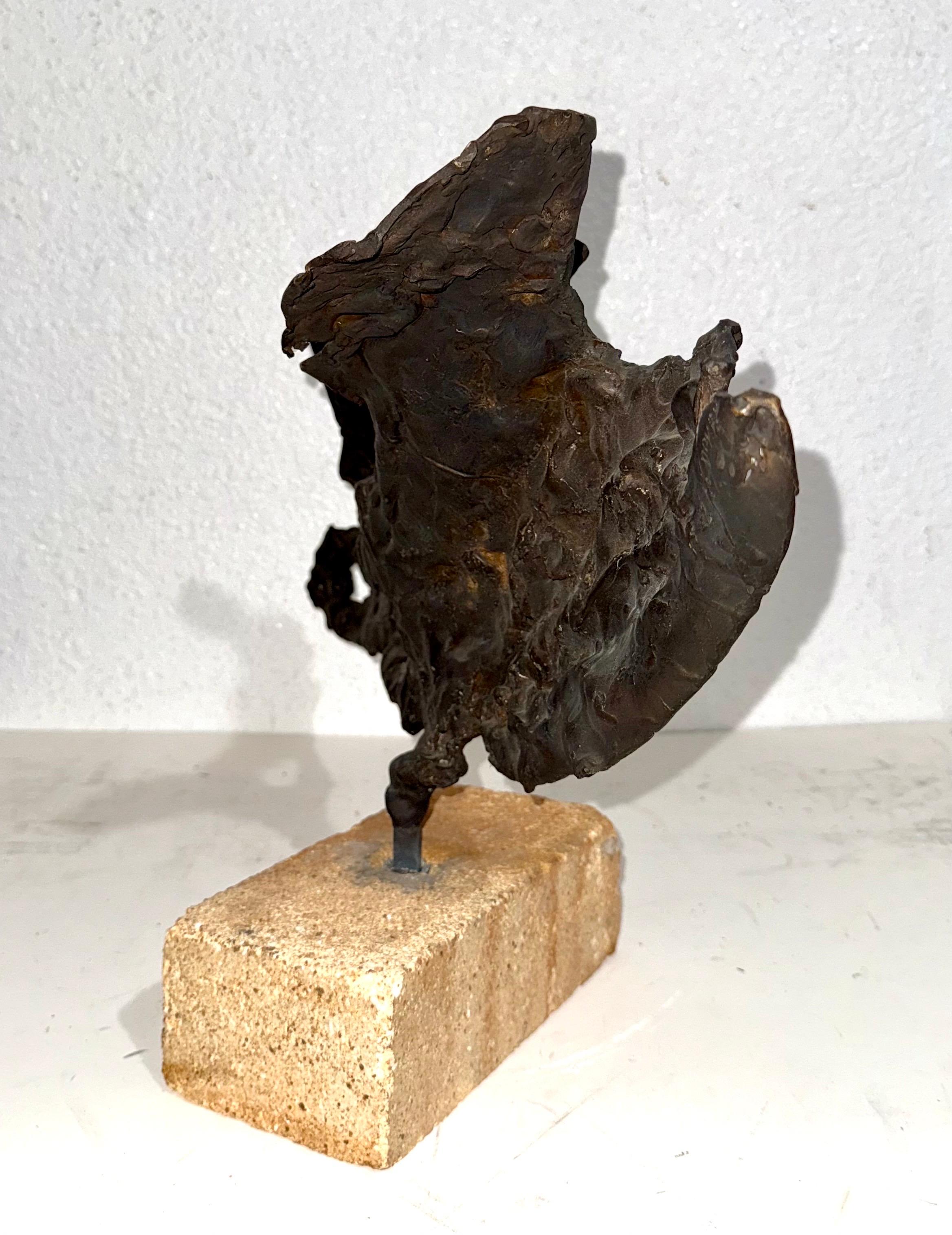 Brutalist Israeli Bronze Abstract Sculpture Wave Form Zvi Aldouby For Sale 6
