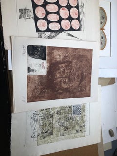 Group of 3 French Surrealist Aquatint Etchings Prints