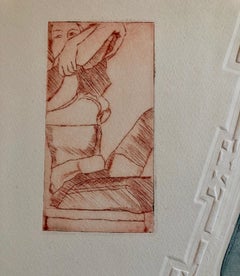 Portraits Erotic Vignettes French Israeli Surrealist Aquatint Etching Le Colonel