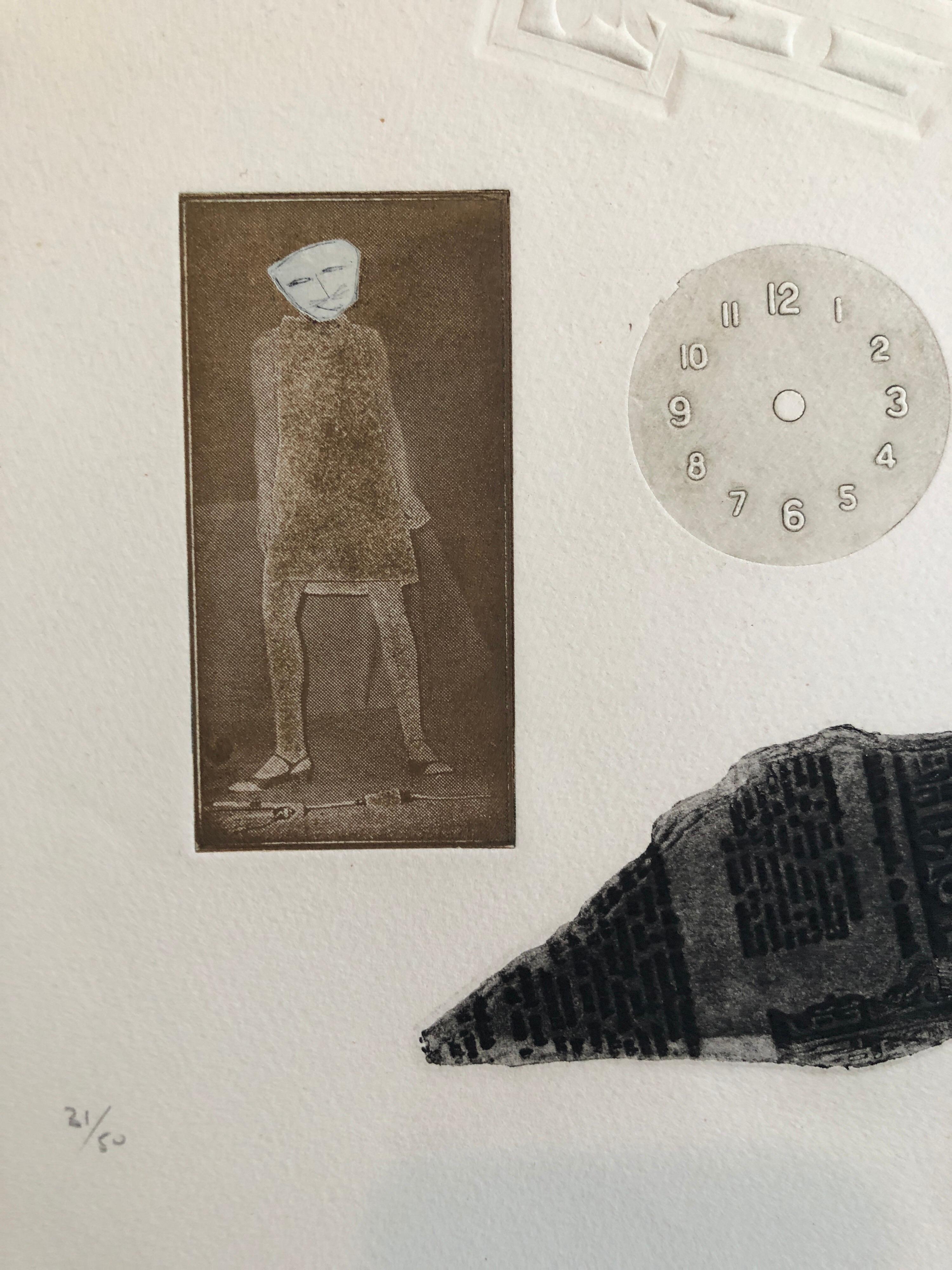 Acquaforte e acquatinta con rilievo con un orologio, il colonnello, una donna nuda che si spoglia e una figura. È numerato a mano a matita e firmato a matita.
Zwy Milshtein (Zvi Tzvi Milstein)  BIOGRAFIA 1934 Nasce a Kishinev (Bessarabia), regione
