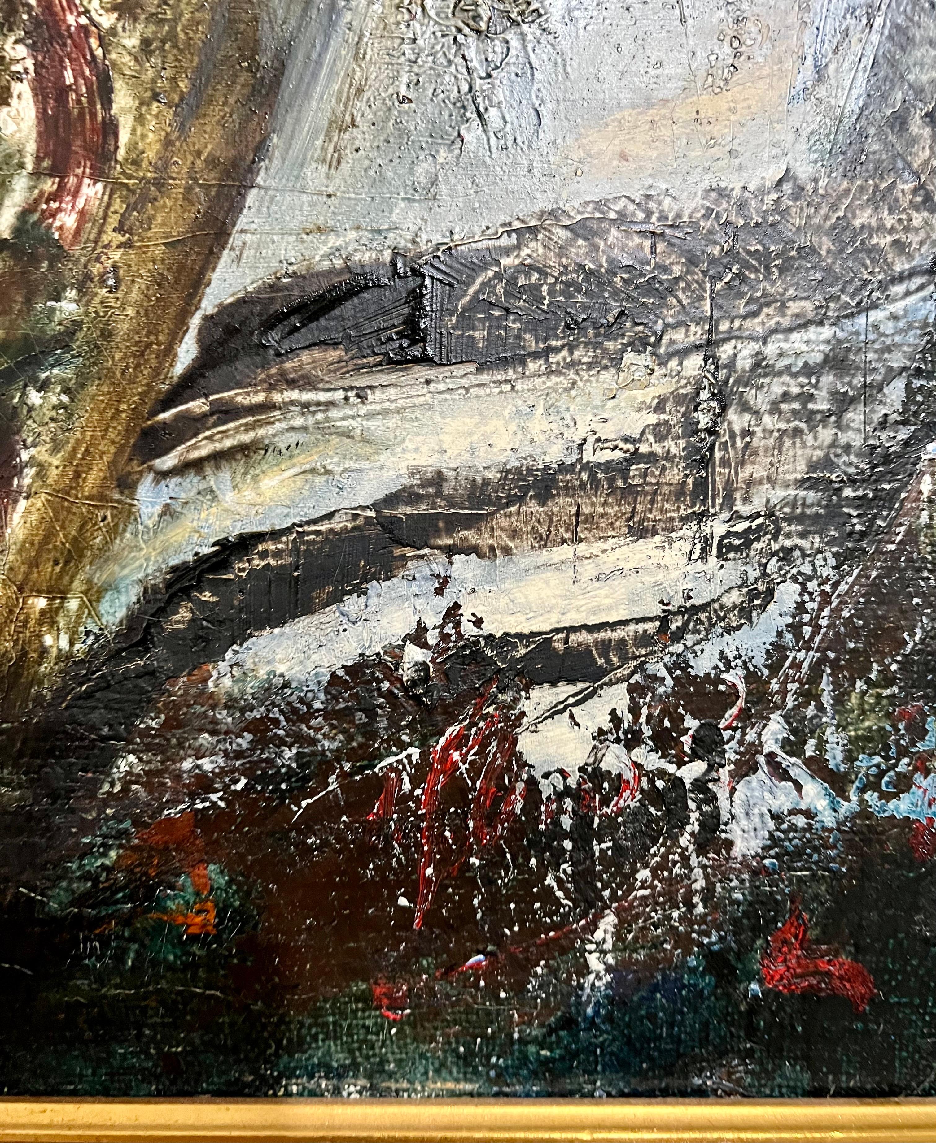 Grande pittura ad olio Judaica Jerusalem Artista Rabbino Ebreo Israeliano Tzvi Raphaely in vendita 5