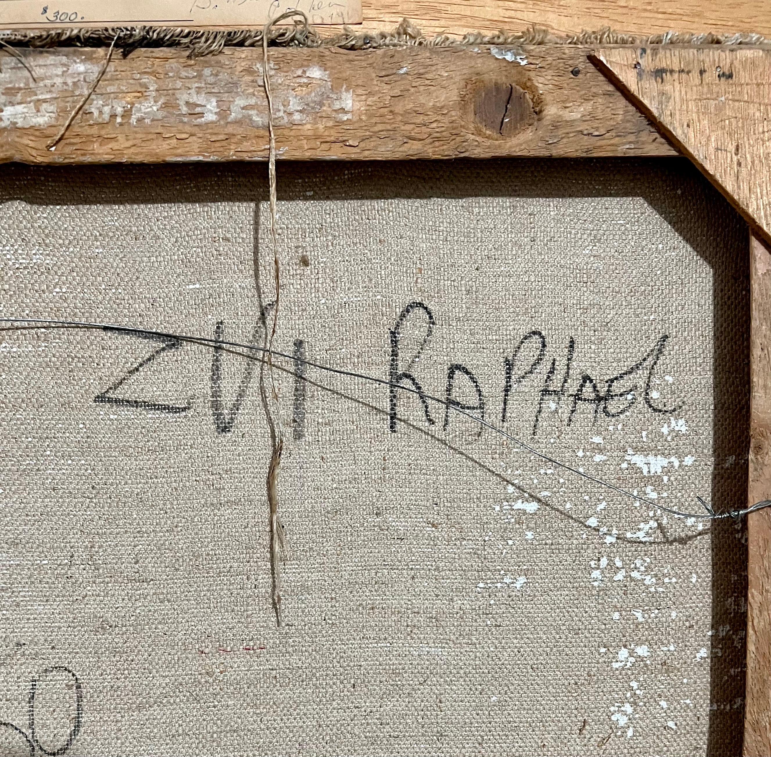 Grande pittura ad olio Judaica Jerusalem Artista Rabbino Ebreo Israeliano Tzvi Raphaely in vendita 6