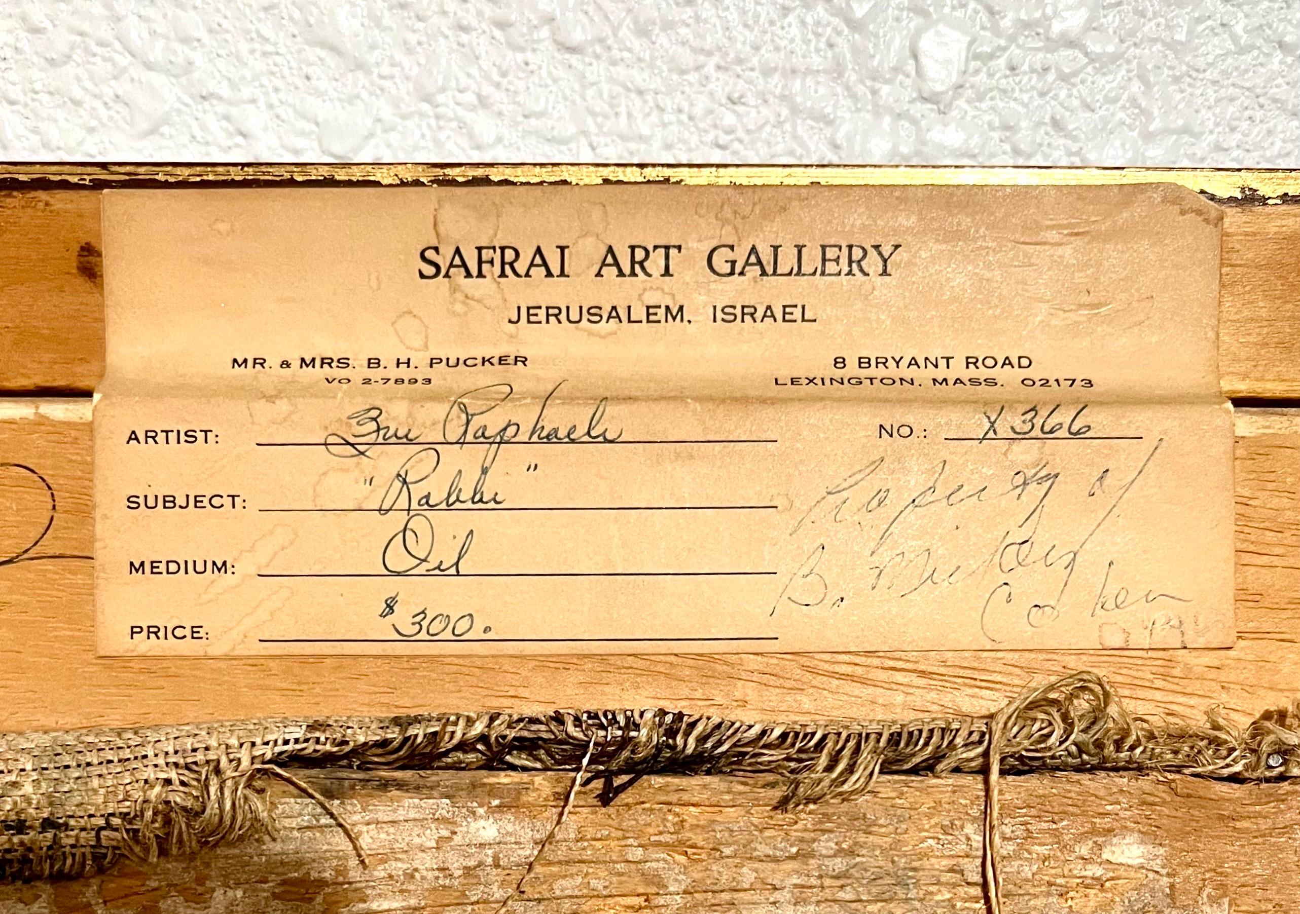 Grande pittura ad olio Judaica Jerusalem Artista Rabbino Ebreo Israeliano Tzvi Raphaely in vendita 7