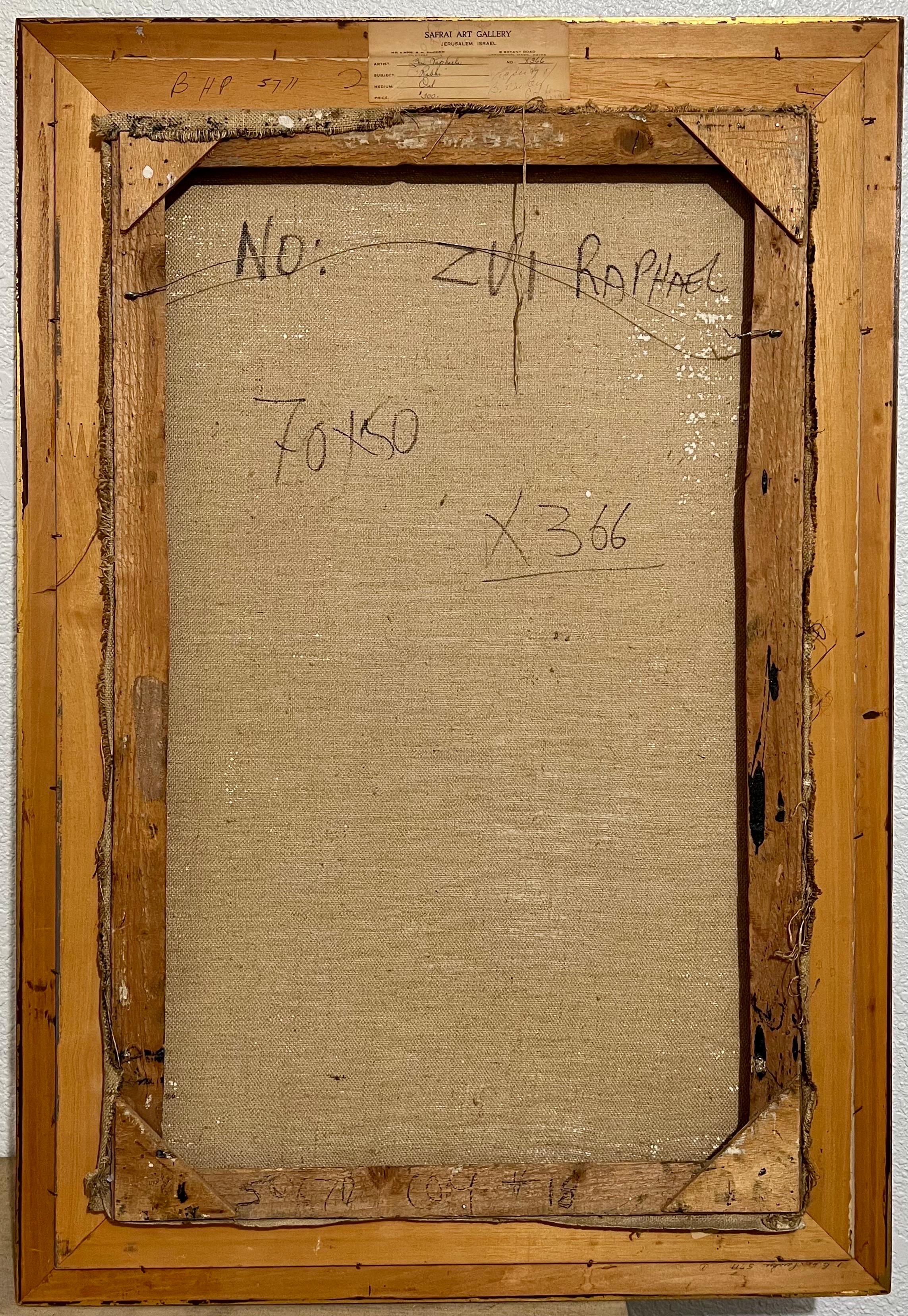 Grande pittura ad olio Judaica Jerusalem Artista Rabbino Ebreo Israeliano Tzvi Raphaely in vendita 8