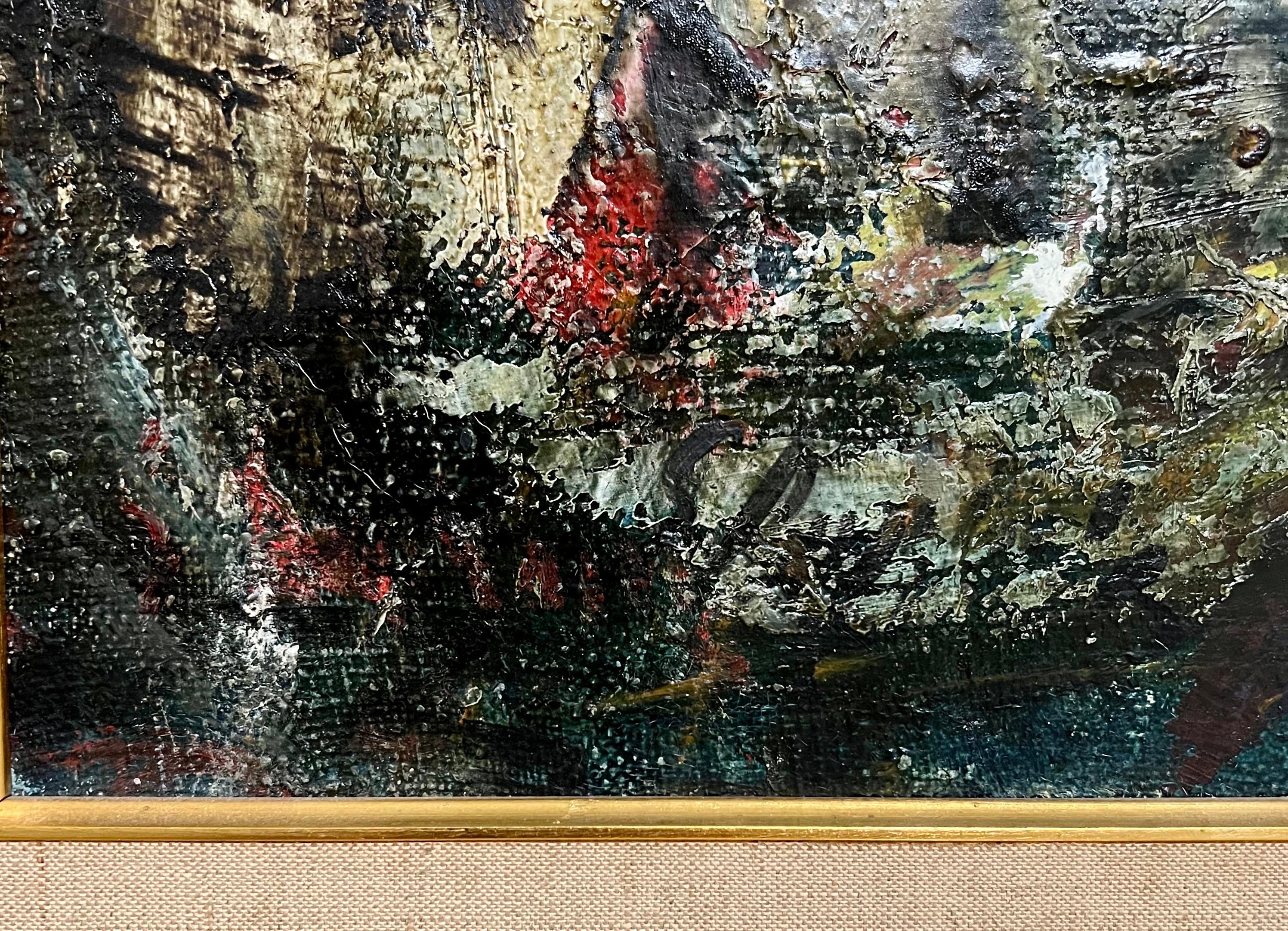 Grande pittura ad olio Judaica Jerusalem Artista Rabbino Ebreo Israeliano Tzvi Raphaely in vendita 1