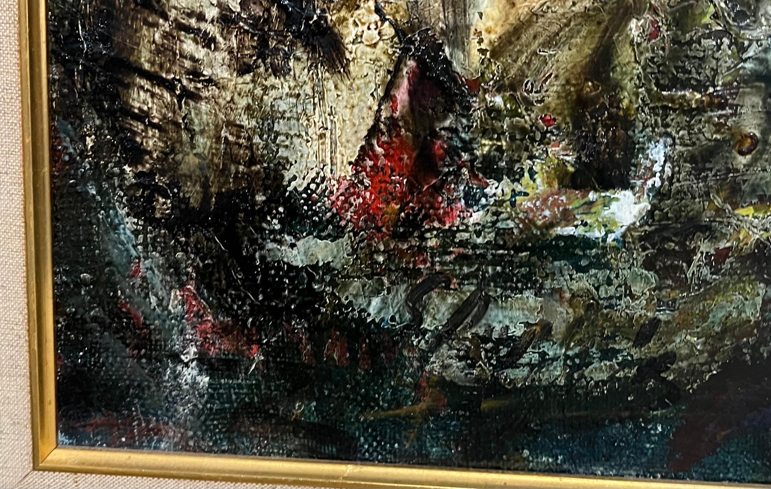 Grande pittura ad olio Judaica Jerusalem Artista Rabbino Ebreo Israeliano Tzvi Raphaely in vendita 2