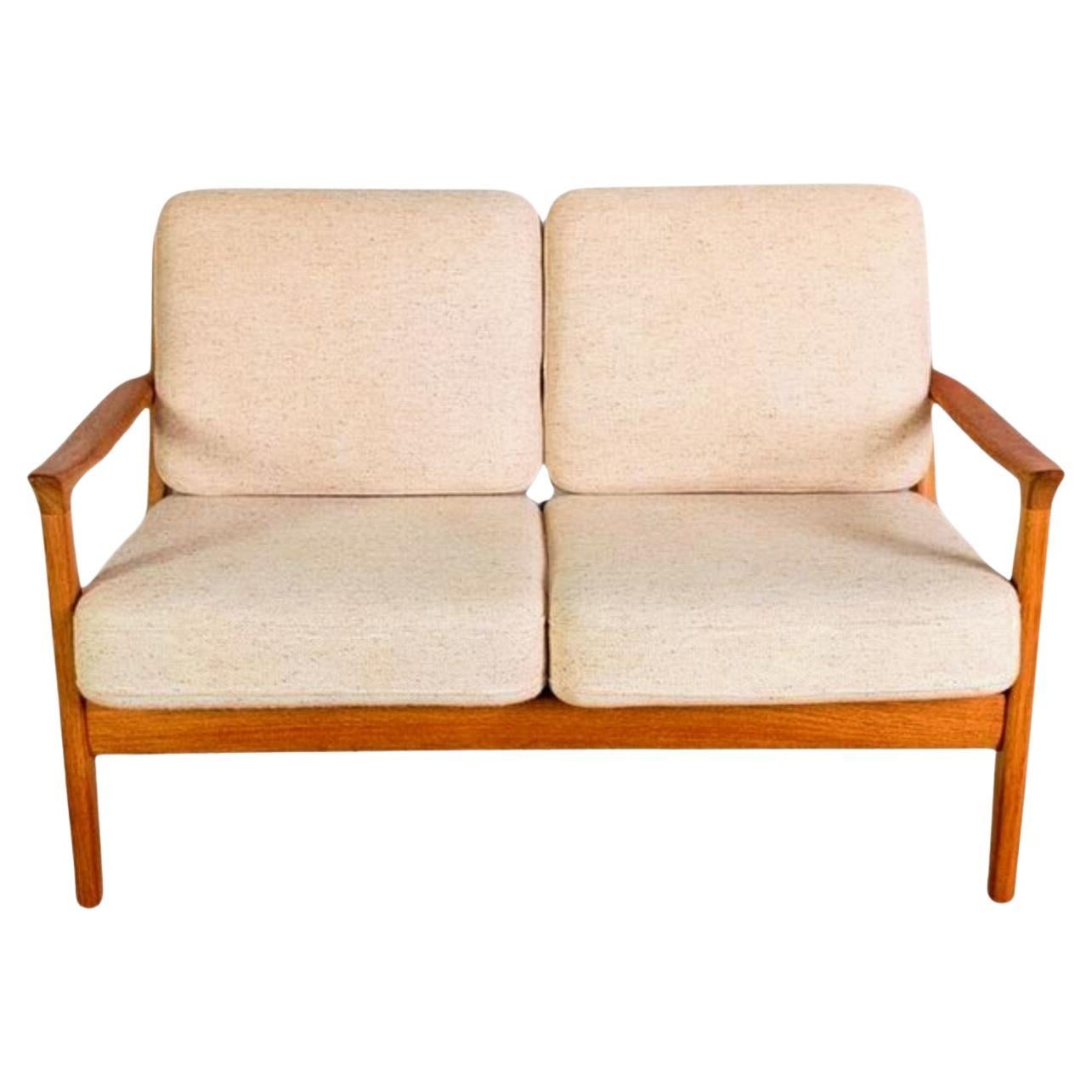 Zweisitzer Sofa Couch France & Søn Ole Wanscher Senator teak