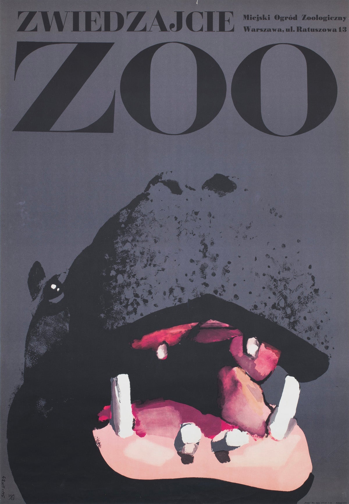 Zwiedzajcie Warszawa Zoo 1967 Polnisches Plakat, Waldemar Swierzy im Angebot