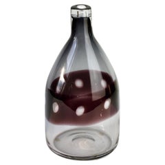 Zwiesel Rare Vintage Mid-Century Modern Purple Smoked Bubble Glass Bottle Vase