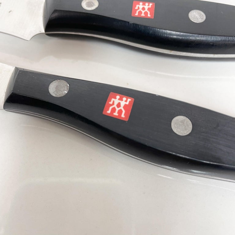 Zwilling Set of Six Black Knives by J A Henckels Made in Germany